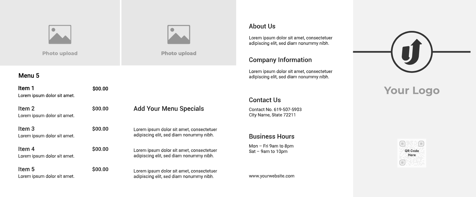 Pocket Menus Design Template