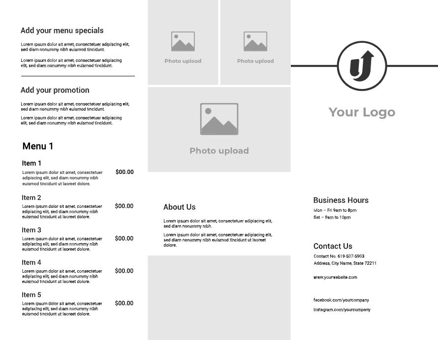 Take-out Menus Design Template